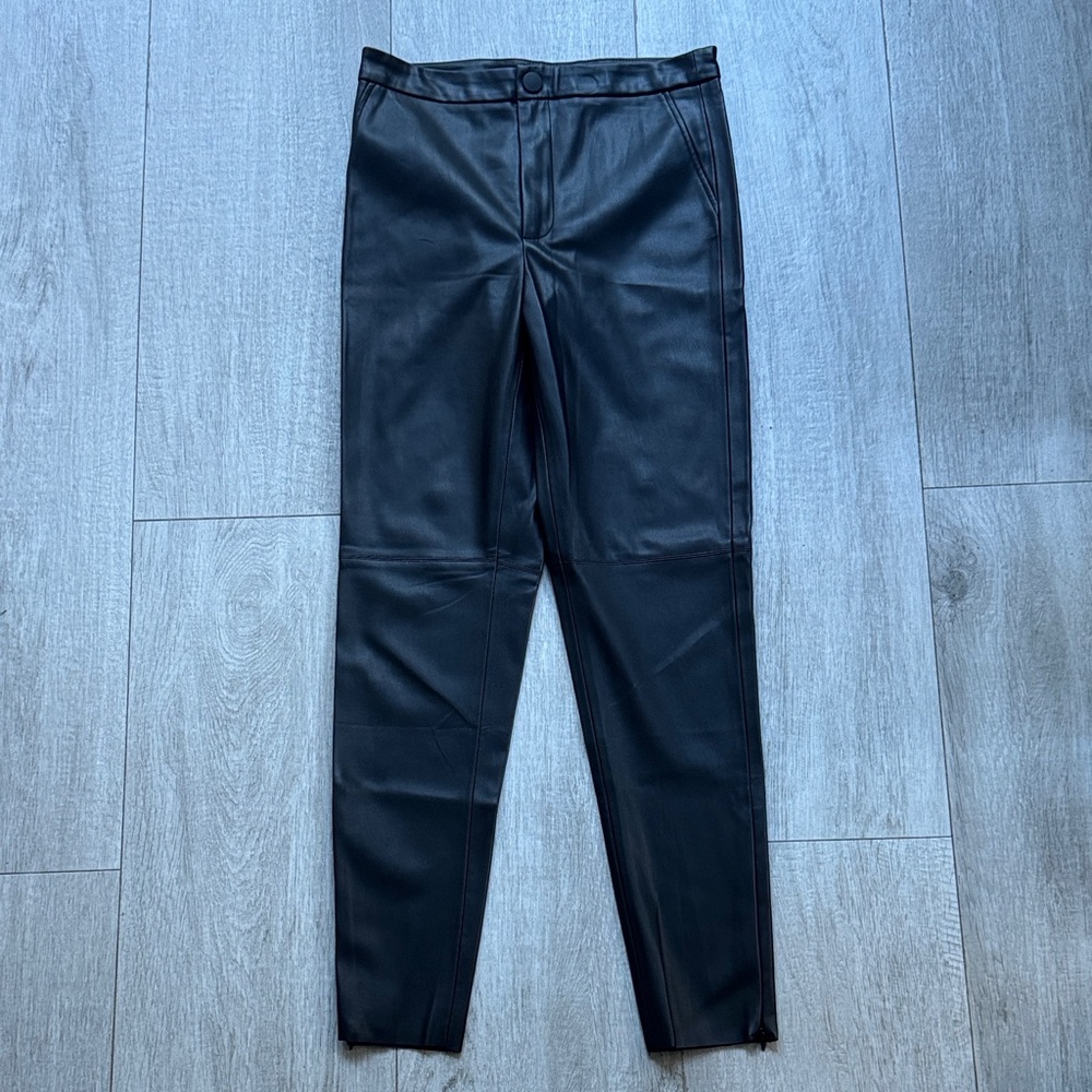 Zara Size Medium Black Faux Leather Pants